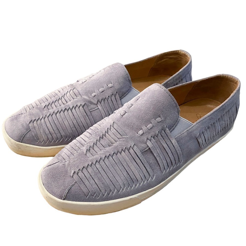 Joie Blue Suede Slip on walker sneaker woven leather size 8